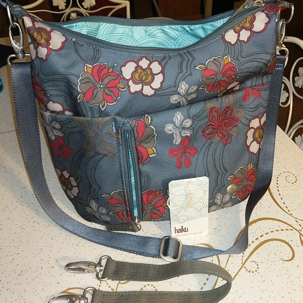 Haiku floral shoulder bag, additional short strap